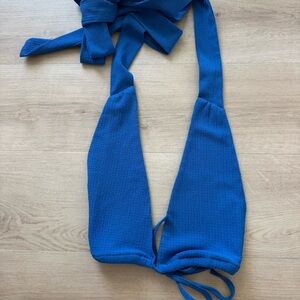 Blue Knit Halter Top